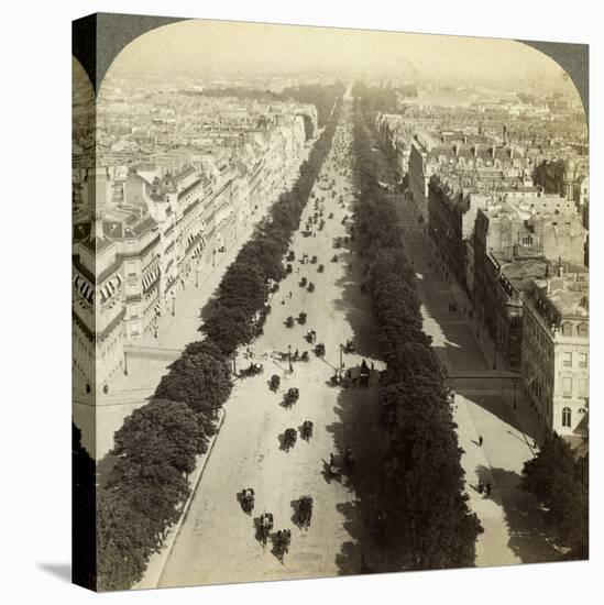 Champs Elysees from the Arc De Triomphe, Paris, France, 19th Century-Underwood & Underwood-Premier Image Canvas
