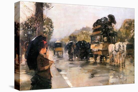 Champs Elysées Paris-Childe Hassam-Stretched Canvas