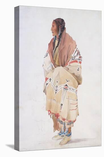 Chan-Cha-Uia-Teuin, Teton Woman, 1833-34 (W/C on Paper)-Karl Bodmer-Premier Image Canvas