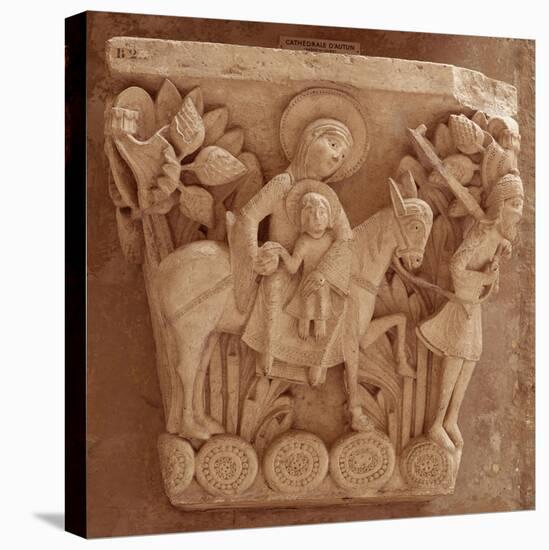 Chapiteau historié de la cathédrale Saint-Lazare d'Autun : la Fuite en Egypte-null-Premier Image Canvas