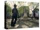 Chaplin Statue and Leicester Square, London, England, United Kingdom-Adam Woolfitt-Premier Image Canvas