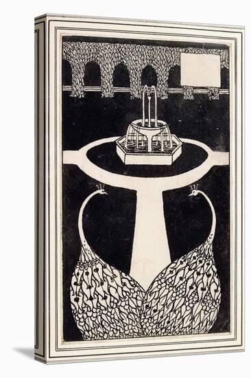 Chapter Heading Depicting Two Peacocks in a Garden with a Fountain, C.1893/4-Aubrey Beardsley-Premier Image Canvas