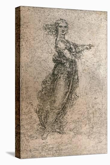 Charcoal drawing of a female figure, c1472-c1519 (1883)-Leonardo Da Vinci-Premier Image Canvas