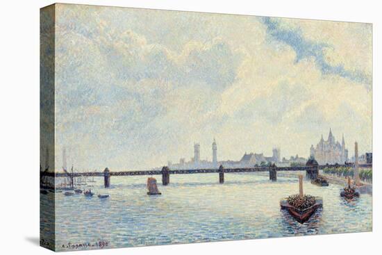 Charing Cross Bridge, London, 1890 (Oil on Canvas)-Camille Pissarro-Premier Image Canvas
