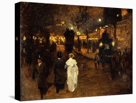 Charing Cross Road at Night, London, C.1905-Frederick Judd Waugh-Premier Image Canvas