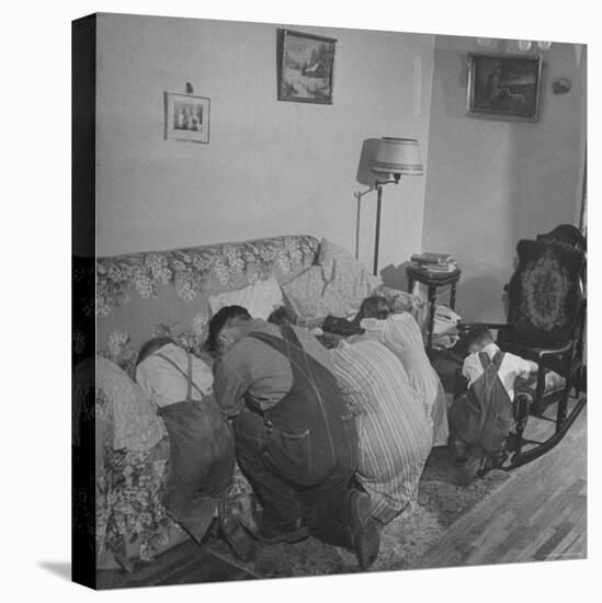 Charles C. Todd and His Family, Praying in the Morning Before Breakfast-Wallace Kirkland-Premier Image Canvas