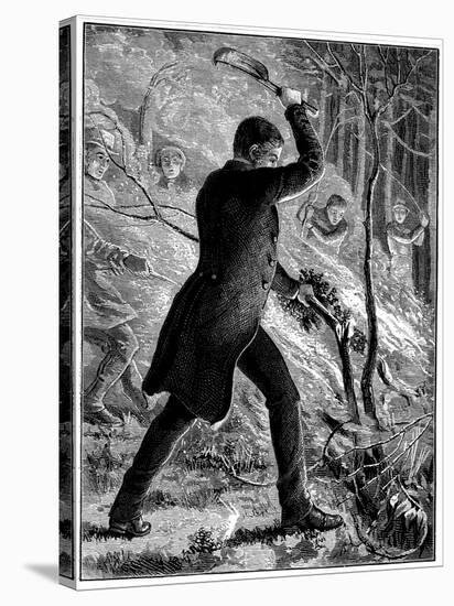 Charles Kingsley Fighting a Fire, British Writer and Cleric-null-Premier Image Canvas