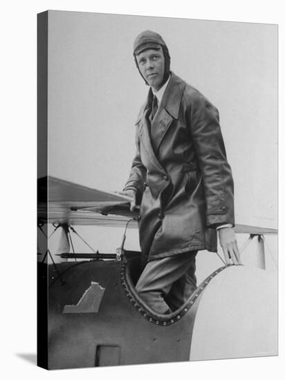 Charles Lindbergh Make His Departure Back to Paris Following His Flight to Croydon Airport-null-Premier Image Canvas