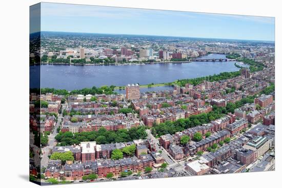 Charles River Aerial View Panorama with Boston Midtown City Skyline and Cambridge District.-Songquan Deng-Premier Image Canvas