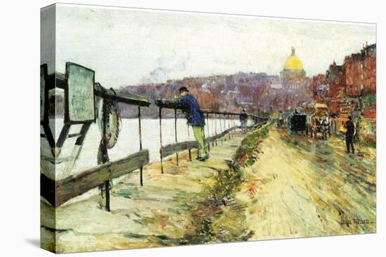 Charles River and Beacon Hill-Childe Hassam-Stretched Canvas
