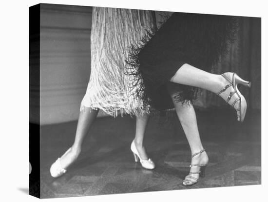 Charleston Dancers in Fringed Skirts Wearing Rhinestone Trimmed Pumps and Strapped Sandals-Nina Leen-Premier Image Canvas