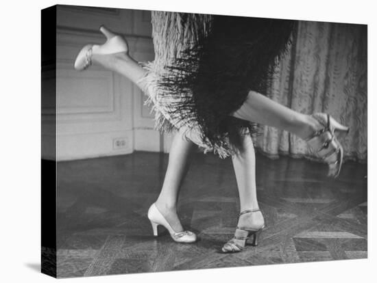 Charleston Dancers in Fringed Skirts Wearing Rhinestone-Trimmed Pumps and Strapped Sandals-Nina Leen-Premier Image Canvas