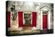 Charleston Red Door And Shutters-George Oze-Premier Image Canvas