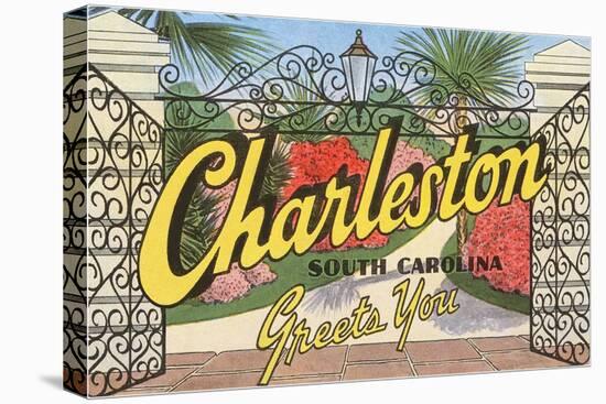 Charleston, South Carolina Greets You-null-Stretched Canvas