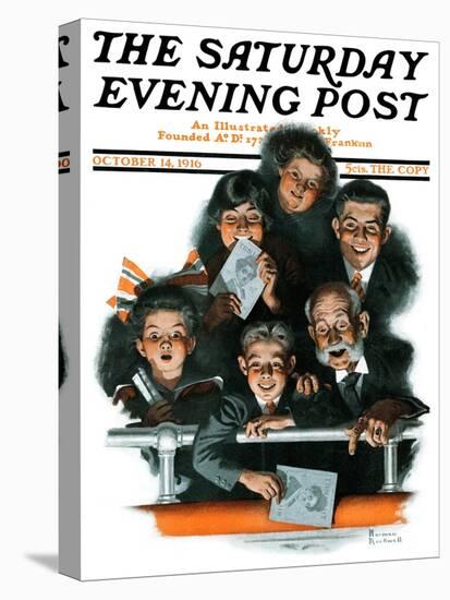 "Charlie Chaplin Fans" Saturday Evening Post Cover, October 14,1916-Norman Rockwell-Premier Image Canvas