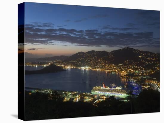 Charlotte Amalie and Cruise Ship Dock of Havensight, St. Thomas, U.S. Virgin Islands, West Indies-Gavin Hellier-Premier Image Canvas