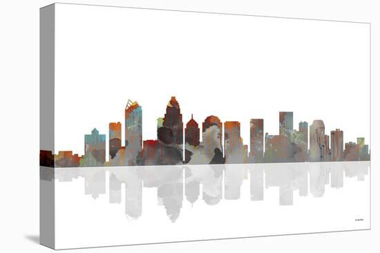 Charlotte NC Skyline BW 1-Marlene Watson-Premier Image Canvas