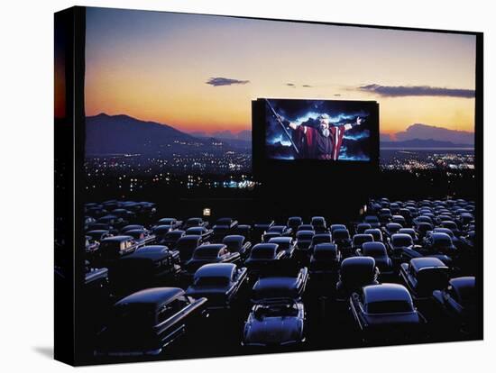 Charlton Heston as Moses in Motion Picture "The Ten Commandments" Shown at Drive in Movie Theater-J. R. Eyerman-Premier Image Canvas