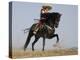 Charro on a Black Andalusian Stallion Galloping in Ojai, California, USA-Carol Walker-Premier Image Canvas