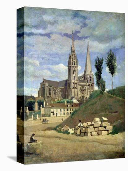 Chartres Cathedral, 1830-Jean-Baptiste-Camille Corot-Premier Image Canvas