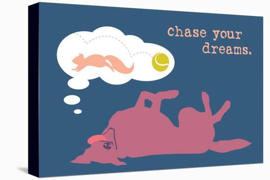 Chase Dreams - Blue & Purple Version-Dog is Good-Stretched Canvas