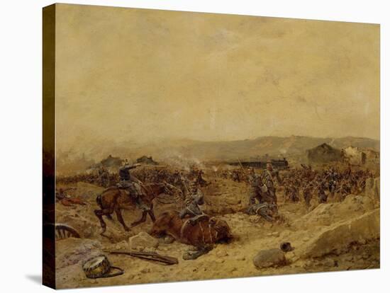 Chasseurs XII Arriving at Peltre, September 27, 1870. Franco-Prussian War-null-Premier Image Canvas