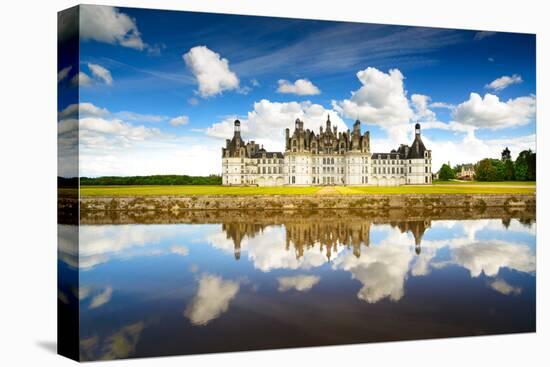 Chateau De Chambord, Unesco Medieval French Castle and Reflection. Loire, France-stevanzz-Premier Image Canvas