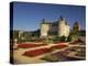 Chateau Rochecourbon and Colourful Flowerbeds in Formal Gardens, Western Loire, France-Michael Busselle-Premier Image Canvas