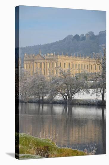 Chatsworth House from the Southwest over the River Derwent, Derbyshire-null-Premier Image Canvas