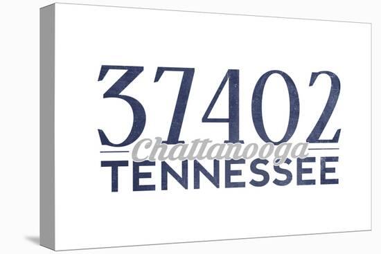 Chattanooga, Tennessee - 37402 Zip Code (Blue)-Lantern Press-Stretched Canvas