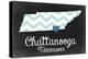 Chattanooga, Tennessee - Chalkboard State Heart-Lantern Press-Stretched Canvas