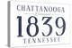 Chattanooga, Tennessee - Established Date (Blue)-Lantern Press-Stretched Canvas