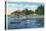 Chautauqua Lake, New York - Bemus Point, View of Casino and Beach-Lantern Press-Stretched Canvas