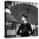 Checked Parasol, New Trend in Women's Accessories, Used at Roosevelt Raceway-Nina Leen-Premier Image Canvas