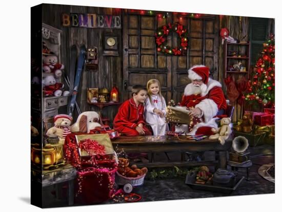 Checking His List Boys and Girls-Santa’s Workshop-Premier Image Canvas