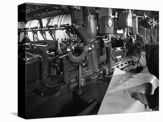 Checking Printed Pages from a Two Colour Press, Mexborough, South Yorkshire, 1959-Michael Walters-Premier Image Canvas