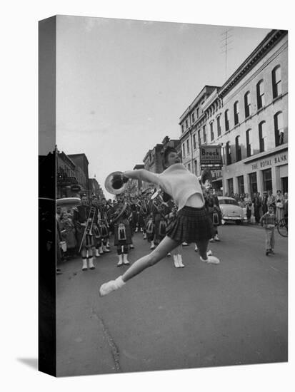 Cheerleaders Parading Prior to a Football Game Between Queens College and the University of Toronto-Lisa Larsen-Premier Image Canvas