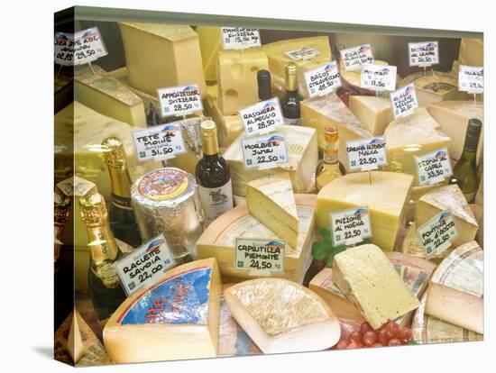 Cheese and Wine for Sale at Market, Florence, Tuscany, Italy-Rob Tilley-Premier Image Canvas