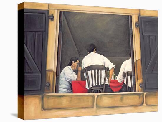 Chef and Waiters Having Service Lunch, 1999-Peter Breeden-Premier Image Canvas