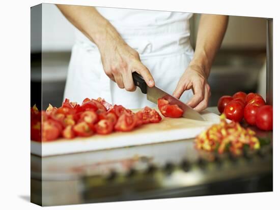 Chef Chopping Tomatoes-Robert Kneschke-Premier Image Canvas