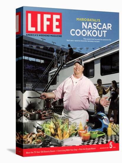 Chef Mario Batali Preparing a NASCAR Cookout at Texas Motor Speedway, May 5, 2006-Brian Finke-Premier Image Canvas