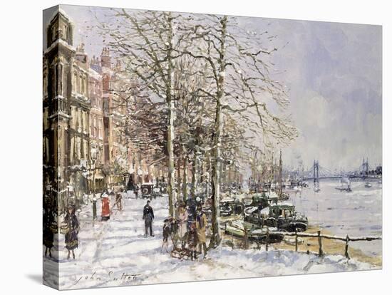 Chelsea: Cheyne Walk under Snow-John Sutton-Premier Image Canvas