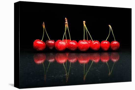 Cherries Against Black Background-mirceab-Premier Image Canvas