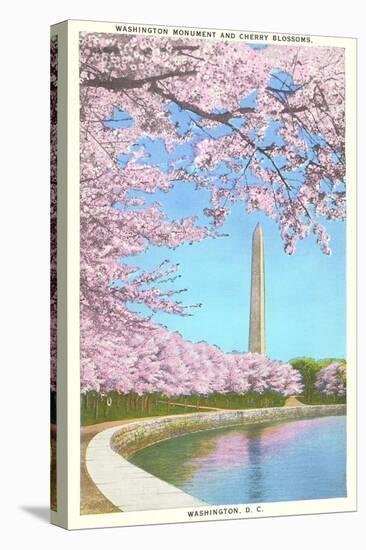 Cherry Blossoms, Washington Monument, Washington D.C.-null-Stretched Canvas