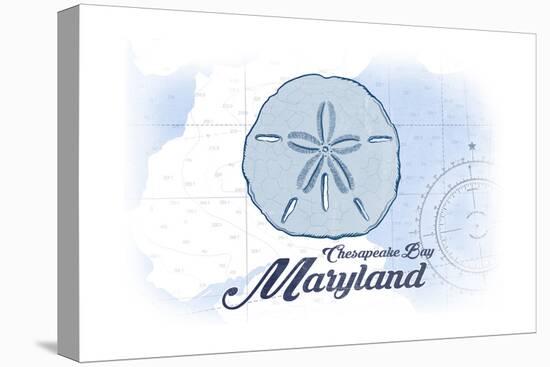 Chesapeake Bay, Maryland - Sand Dollar - Blue - Coastal Icon-Lantern Press-Stretched Canvas