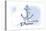 Chesapeake Bay, Virginia - Anchor - Blue - Coastal Icon-Lantern Press-Stretched Canvas