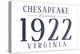 Chesapeake, Virginia - Established Date (Blue)-Lantern Press-Stretched Canvas