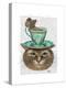 Cheshire Cat with Cup on Head-Fab Funky-Stretched Canvas