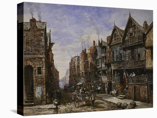 Chester: Watergate Street from the Corner of Crook Street, with Eastgate Beyond-Louise J. Rayner-Premier Image Canvas