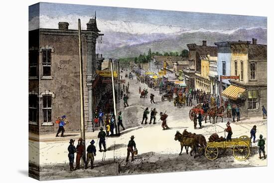 Chestnut Street in Leadville, Colorado, During the Mining Boom, 1870s-null-Premier Image Canvas